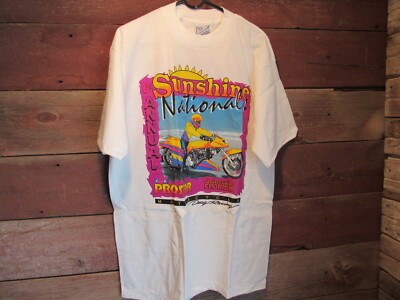 Vtg 6th Annual SUNSHINE 1990's Nationals PROSTAR Drag Racing Shirt - Motorcycle