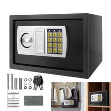 SOLID STEEL FIREPROOF SAFE SECURITY HOME OFFICE MONEY CASH SAFETY MINI BOX W/KEY