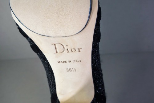 Dior 36.5 Black Suede Embroidered Metallic Brocade Fur Ankle Boot Booties NEW - Picture 12 of 12