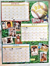 1990 TOPPS Magazine Baseball calendar with cards throughout years &history 15x21