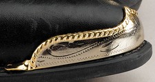 New Western Cowboy Boot Toe Tips Rand  Heel Guards - Brass  Silver Rope Edge