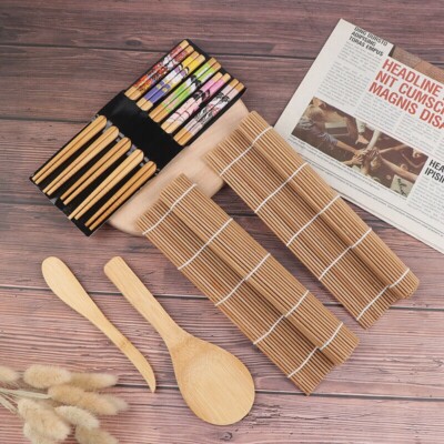 Sushi Set, 10 Teile - Sushi Maker Set für Anfänger Sushi Selbst Machen Rollmatte