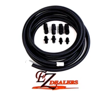 Automatic Transmission Cooler Line Kit -6 AN BLACK Nylon Braided Line Ford C4 C6