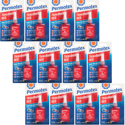 Permatex Thread Locker Set 27200 Hi-Temp Red (4.08oz) (12x0.34oz Squeeze Bottle)