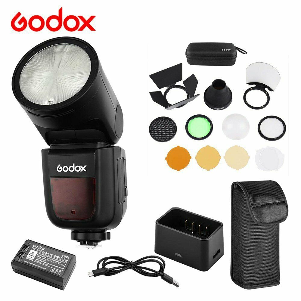 Godox V1-C Speedlite Flash Light TTL HSS With AK-R1 Accessories Kit For ...