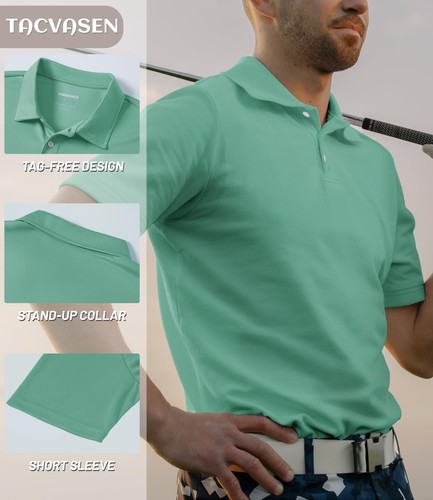 Men's Polo Shirts Golf Sport T-Shirt Casual Short Sleeve Team Work Shirts - Picture 114 of 154