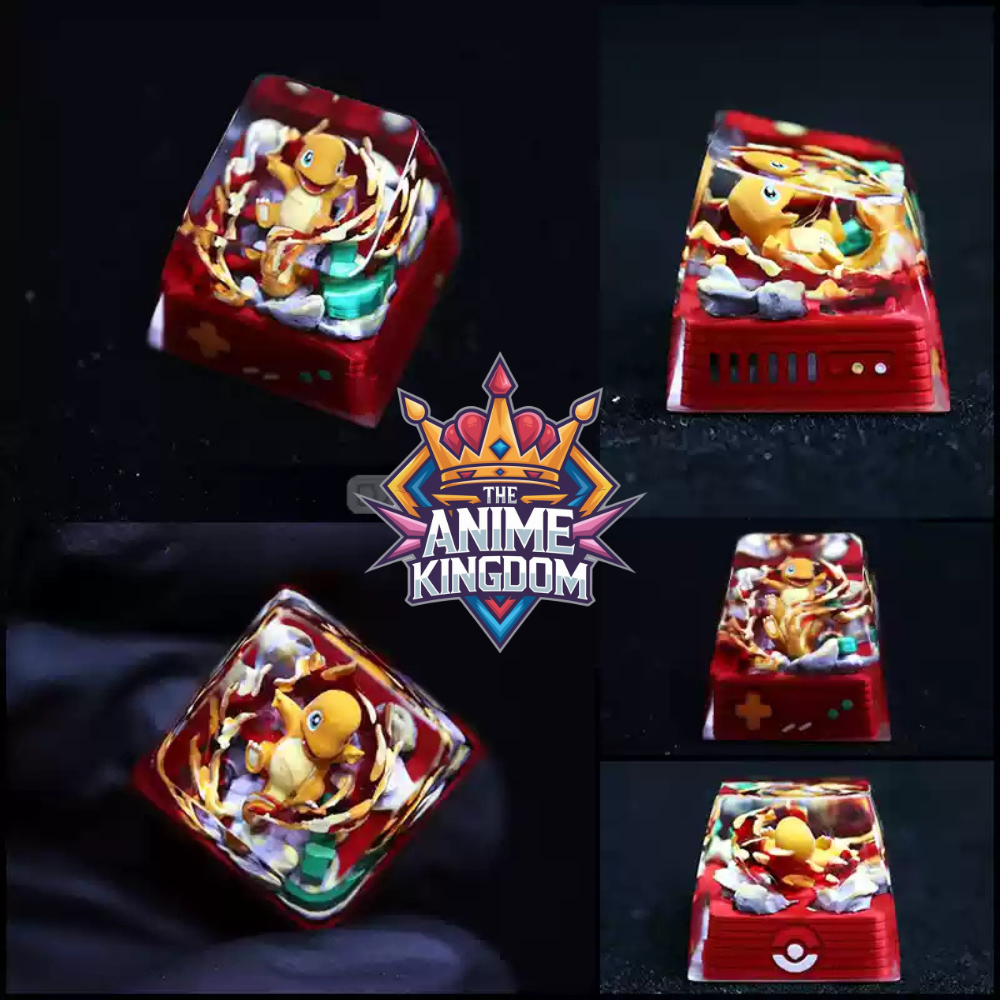 Handmade Pokemon Charmander Resin Mechanical Keycap Artisan Gift for Cherry MX
