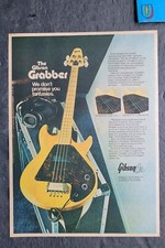 Chitarra Gibson Grabber Promo Stampa Pubblicità Vintage 1974
