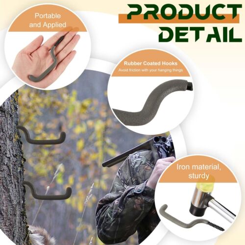 Amylove 80 Pcs Bow Hangers for Tree Stand Bow Hooks 4.5 x 1.5 Inch (Black) - Picture 4 of 6