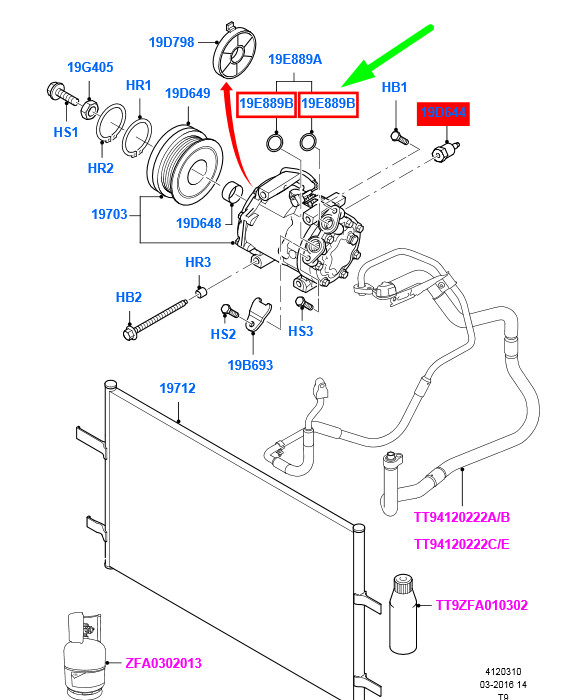 FORD TRANSIT MK3 A/C Compressor Sealing Ring 1F1H-19E889-AA アリシアスタンラッシュガード新品タグ付き