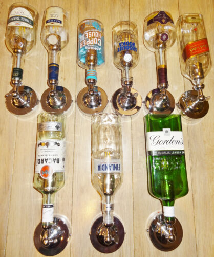 Eleganckie ręcznie robione kinkiety z butelką alkoholu z upcyklingiem / okucia w stylu vintage - Zdjęcie 1 z 31