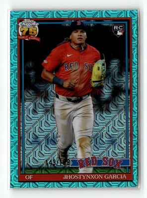 2026 Topps #91C-23 Jhostynxon Garcia RC 1991 Chrome Rookie Aqua Refractor /199