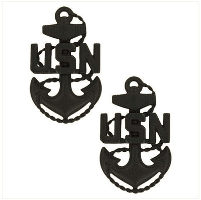 Vanguard NAVY COLLAR DEVICE: E-7 SEABEE LARGE (Black) (Pair)