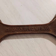 Vintage Antique Iron Tool Chicago Specialty MFG Co Spud Wrench