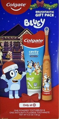 Colgate Bluey Powered Toothbrush Pack + Bubble Fruit Toothpaste