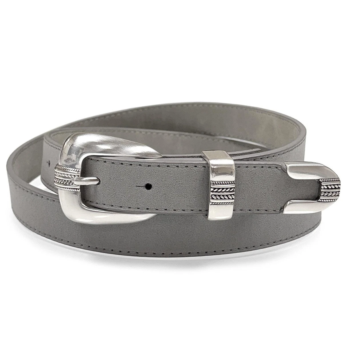 Gray Leather Wide Belts for Women for sale | eBay display picture 2