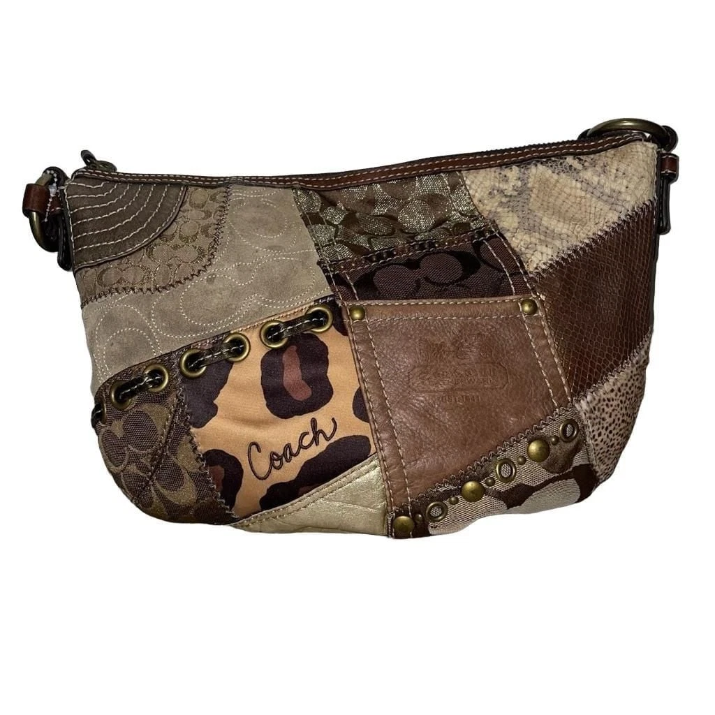 25+ Coach Patchwork Animal Print Shoulder Bags for Women for sale