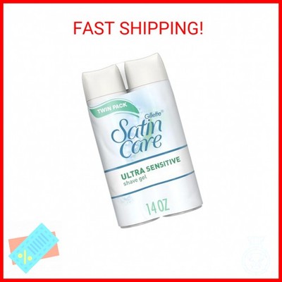 Gillette Satin Care Ultra Sensitive Shave Gel for Women, Pack of 2, 7oz Each, Fr