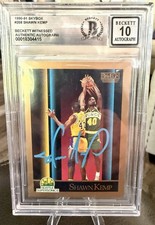 1990-91 Skybox Shawn Kemp #268 (RC) ON CARD AUTO Beckett 10 🔥