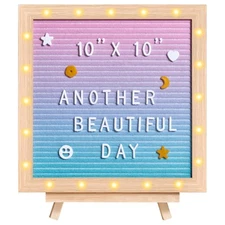 Gradient Felt Letter Board, 10"x10" Felt Message Board, Changeable Sign Bo