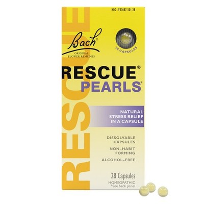 Bach RESCUE PEARLS Natural Stress Relief 28 ea, Clearance for EXP 07/2026