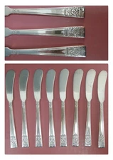 National Silver Co "Inauguration" Silver Plate SET OF 8 Butter Knives