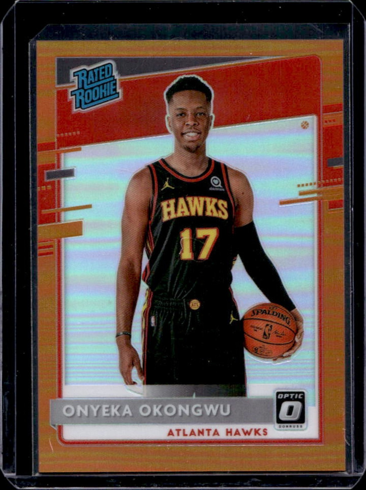 2020-21 Panini Donruss Optic Onyeka Okongwu #111/199 Orange Prizm RC #156 Hawks