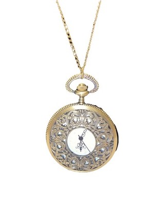 Antique Look Watch Pendant Necklace Faux Stopwatch Tested ~ Brand New Battery