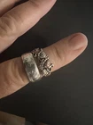 Two Vintage Silver Rings – Black Hills Gold Leaf  & 1972 Silver Dollar