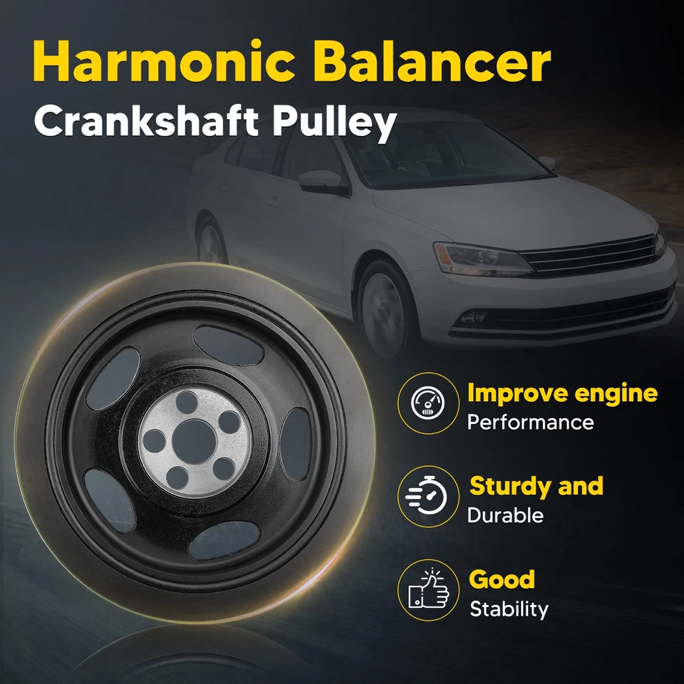 Harmonic Balancer for 2005-2014 Volkswagen Jetta Golf Passat Beetle Rabbit 2.5L Foto 2 de 4