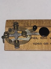 JH Bunnell Miniature Brass Straight Telegraph Key  RARE HTF