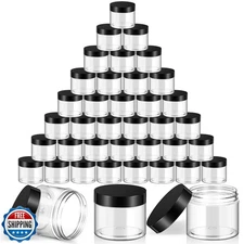 SATINIOR 36 Pieces 2 oz Plastic Jars with Lids Wide Mouth Airtigh