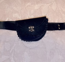 Leather Pack Waist Bag Black Adjustable Belt Bag Handbag