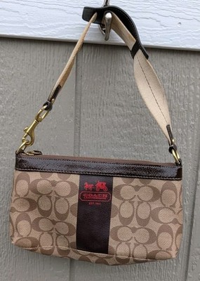Coach  Heritage Stripe  Demi Bag Purse - Read Description Needs TLC