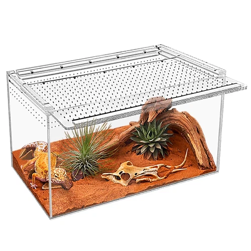 Reptile Terrarium kit, 18"*8"*9.5"Reptile Breeding Box, Magnetic Acrylic Encl...