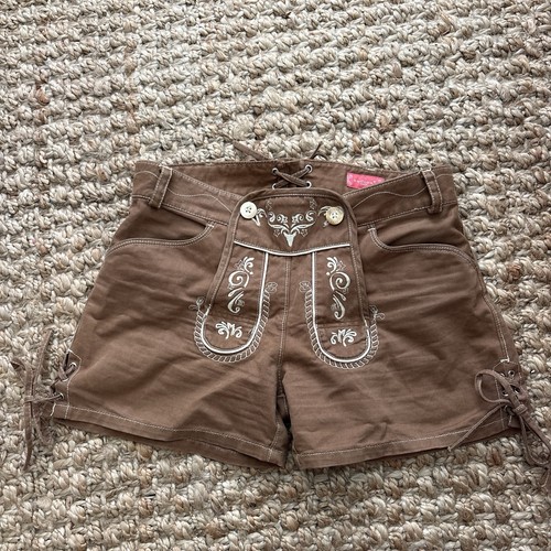 Krüger Madl Women's Brown Traditional German Trachten Shorts