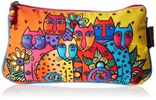 Laurel Burch Feline Clan Cosmetic Bag Set 3-Pack Canvas Toiletry Organizer