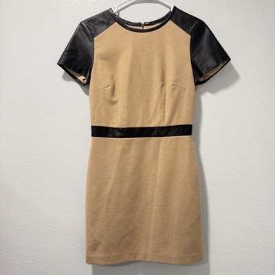 Club Monaco Size-0 Womens Dress Wool Blend Lined with Leather Trim