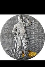 2021 $2 NIUE CRYPTO MINER Antique Finish 50 Grams Silver