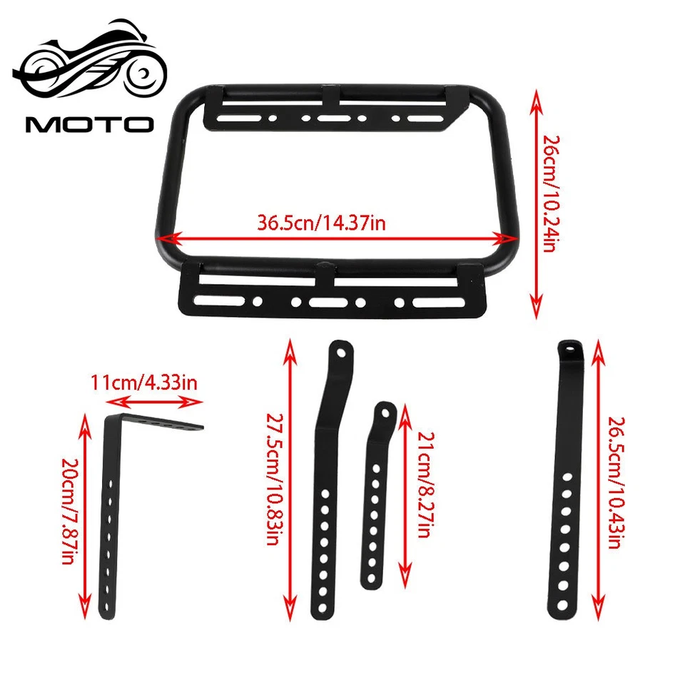 Alforja rígida de aluminio para motocicleta plateada 36L maletero y soporte de montaje Foto 3 de 4