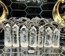 Natural Blue needle Clear Quartz HQ Points Free Ship & Gift