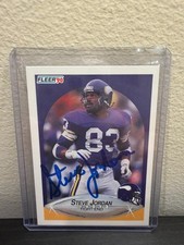 Steve Jordan 1990 Fleer AUTO #101 Minnesota Vikings