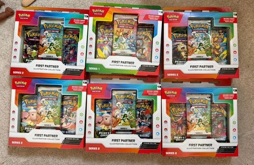 5x Pokemon First Partner Illustration Collection Series 2- 1x series 1