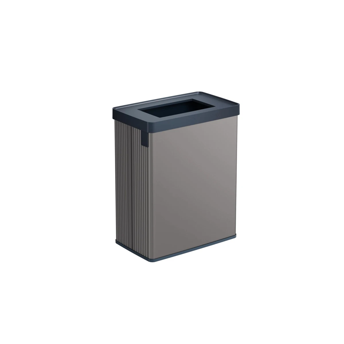 Set 3 Bidoni Della Spazzatura 9L Con Coperchio - Plastica PP, Rettangolare 22,2x15,7x33 Cm, Colori: Nero, Bianco, Grigio Per Cucina E Ufficio - 2