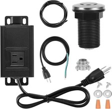 Garbage Disposal Air Switch Kit with Power Cord Kit, Sink Top Waste Disposer Sta
