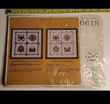 New Vtg 1985 Creative Circle TRADITIONAL AMERICANA Embroidery Kit 13x13 #0618