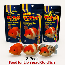 Lionhead Goldfish Food Sinking Pellets for Head Growth Color Enhancement 3 Packs