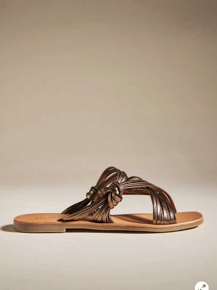 Sandalias Anthropologie de cuero/metálicas/bronce talla 8 Foto 3 de 4