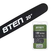 8TEN 20" Chainsaw Guide Bar & Chain .050 3/8 72DL for Husqvarna 372XP 365 H80-72