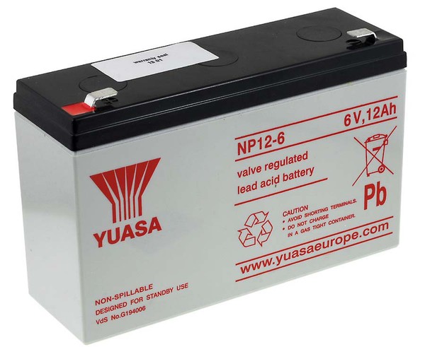 Yuasa Bleiakku NP12-6 (Ersetzt Auch Yuasa NP10-6) Vds 6V 12Ah/72Wh Lead-Acid Wei-image